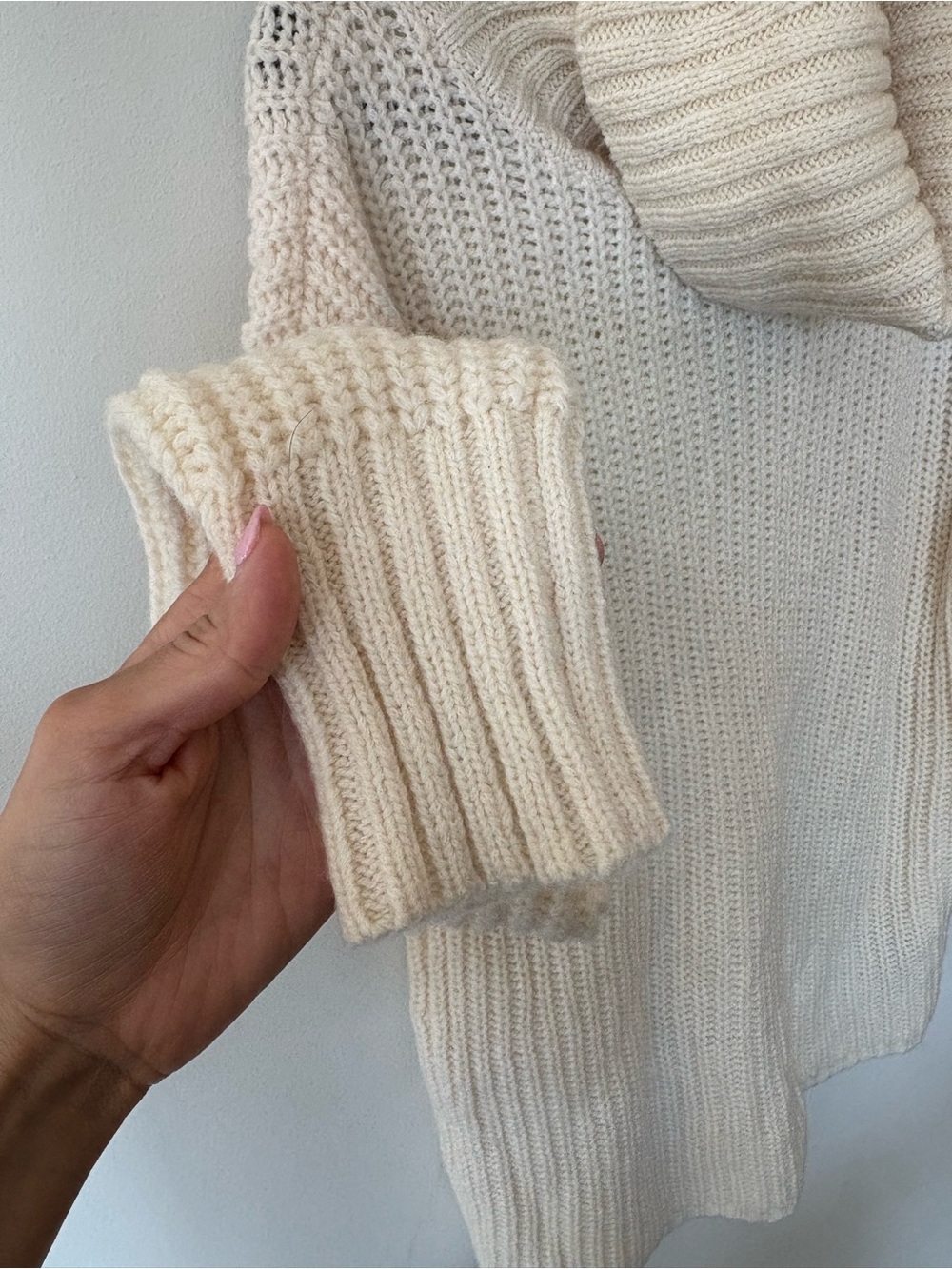 Ralph Lauren wool & alpaca chunky Cream Turtleneck Knit Sweater large - Picture 7 of 12
